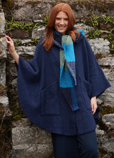 Maeve Killybeg Herringbone Cape with Hood